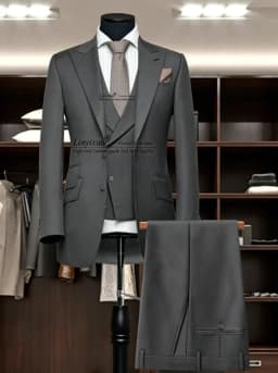 Fashion Man Suit for Wedding Slim Peaked Lapel Multiple Button Customized Business Office Men 2 Piece Set Groom Tuxedo Outfit