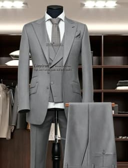 Fashion Man Suit for Wedding Slim Peaked Lapel Multiple Button Customized Business Office Men 2 Piece Set Groom Tuxedo Outfit