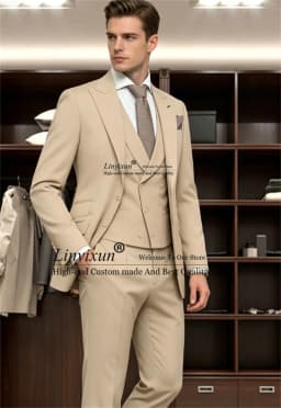 Fashion Man Suit for Wedding Slim Peaked Lapel Multiple Button Customized Business Office Men 2 Piece Set Groom Tuxedo Outfit