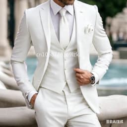 Light Purple 3 Piece Suits for Men Classic Formal Elegant Male Wedding Groomsman Tuxedos Blazer Vest Pants