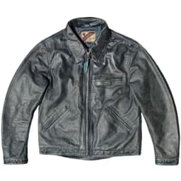 Detroit-Style Vintage American Leather Jacket Enzyme-Aged Tea-Core Workwear for Men's Casual Fashion