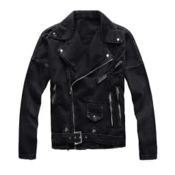 Coat Men Denim Coats Turn Down Collar Jackets Zipper Full Sleeve Vintage Washed Diatressed Y2k Streetwear Casual Spliced Jacket