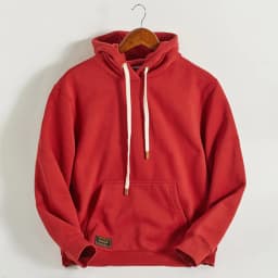 Autumn Winter American Retro Hooded Kangaroo Pocket Sweatershirts Men's Fashion Loose Casual Heavyweight Velvet Pullover Hoodies