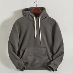 Autumn Winter American Retro Hooded Kangaroo Pocket Sweatershirts Men's Fashion Loose Casual Heavyweight Velvet Pullover Hoodies