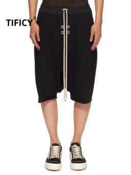 Summer High Street Shorts Dark Punched Chicken Eye Loose RO Hanging Crotch Five Part Pants Men's Casual Harem Pants