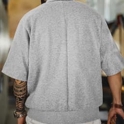 Maden Vintage Half-Zip Boro Style Short Sleeve Polo Shirt Men's Summer Indigo Dyed Printed Loose Collar T-Shirt Casual Gray Tops