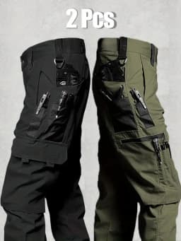 New Tactical Work Pants Men Casual Outdoor Waterproof Cargo Trousers 2/1Pcs Multi-pocket Wear-Resistant Outdoor Training Trouser