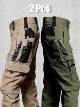 New Tactical Work Pants Men Casual Outdoor Waterproof Cargo Trousers 2/1Pcs Multi-pocket Wear-Resistant Outdoor Training Trouser