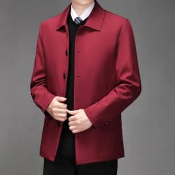 2025 High-quality Middle-aged Men's Jacket Loose Casual Spring and Autumn Clothing Middle-aged Dad Coat Single-row Button Jacket