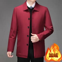 2025 High-quality Middle-aged Men's Jacket Loose Casual Spring and Autumn Clothing Middle-aged Dad Coat Single-row Button Jacket