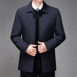2025 High-quality Middle-aged Men's Jacket Loose Casual Spring and Autumn Clothing Middle-aged Dad Coat Single-row Button Jacket