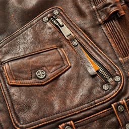 Men's Natural Leather Motorcycle Jacket Top Layer Cowhide Biker Jacket Retro Moto Suit Stone Milled Large Size Leather Jacket