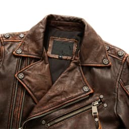 Men's Natural Leather Motorcycle Jacket Top Layer Cowhide Biker Jacket Retro Moto Suit Stone Milled Large Size Leather Jacket
