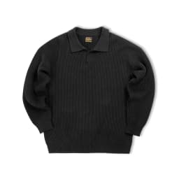 Maden Retro Polo Neck Knit Vertical Woven Polo Shirt Lazy Pullover Sweater Men's Autumn and Winter Lapel Soft Warm