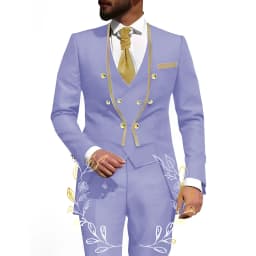 White Men Suits 3 Piece Jacket Pants Vest Male Clothing Tailcoat No Lapel Wedding Tuxedos Outfits Custom Made Clothing