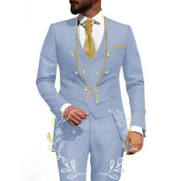 White Men Suits 3 Piece Jacket Pants Vest Male Clothing Tailcoat No Lapel Wedding Tuxedos Outfits Custom Made Clothing