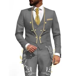 White Men Suits 3 Piece Jacket Pants Vest Male Clothing Tailcoat No Lapel Wedding Tuxedos Outfits Custom Made Clothing