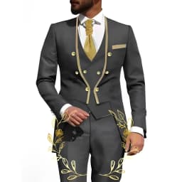 White Men Suits 3 Piece Jacket Pants Vest Male Clothing Tailcoat No Lapel Wedding Tuxedos Outfits Custom Made Clothing