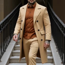New Men's Elegant Woolen Overcoat Long Jacket For Early Autumn Warm Outdoor Street Style Commute Wear Double-Breasted