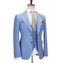 Cenne Des Graoom Classic Fit 2 Button Formal Suits for Men Solid Color Blazer Vest Pants Set Business Meeting Wedding Daily Use