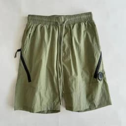 New Quick Dry Dust Grey Nylon Men Elastic Waist Drawstring Casual Cargo Shorts With Side Zipper Pockets