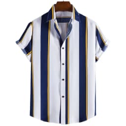 2023 Male Clothes Simple Stripes 3d Hawaiian Shirt Men Clothes Loose Breathable Men's Shirts Summer Male Shirts Short Sleeve