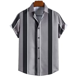 2023 Male Clothes Simple Stripes 3d Hawaiian Shirt Men Clothes Loose Breathable Men's Shirts Summer Male Shirts Short Sleeve