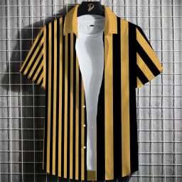 2023 Male Clothes Simple Stripes 3d Hawaiian Shirt Men Clothes Loose Breathable Men's Shirts Summer Male Shirts Short Sleeve