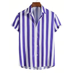 2023 Male Clothes Simple Stripes 3d Hawaiian Shirt Men Clothes Loose Breathable Men's Shirts Summer Male Shirts Short Sleeve