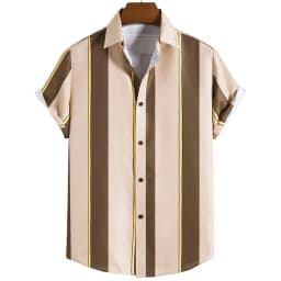 2023 Male Clothes Simple Stripes 3d Hawaiian Shirt Men Clothes Loose Breathable Men's Shirts Summer Male Shirts Short Sleeve