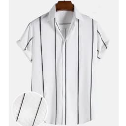 2023 Male Clothes Simple Stripes 3d Hawaiian Shirt Men Clothes Loose Breathable Men's Shirts Summer Male Shirts Short Sleeve