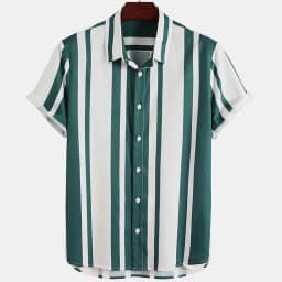 2023 Male Clothes Simple Stripes 3d Hawaiian Shirt Men Clothes Loose Breathable Men's Shirts Summer Male Shirts Short Sleeve
