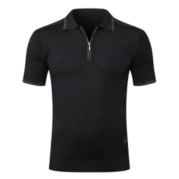BILLIONAIRE BLSK CPRT polo shirt silk men 2026 New Solid color elastic short sleeve thin outdoors zipper quality big size M-5XL