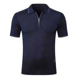 BILLIONAIRE BLSK CPRT polo shirt silk men 2026 New Solid color elastic short sleeve thin outdoors zipper quality big size M-5XL