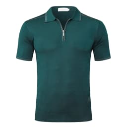 BILLIONAIRE BLSK CPRT polo shirt silk men 2026 New Solid color elastic short sleeve thin outdoors zipper quality big size M-5XL