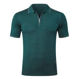 BILLIONAIRE BLSK CPRT polo shirt silk men 2026 New Solid color elastic short sleeve thin outdoors zipper quality big size M-5XL