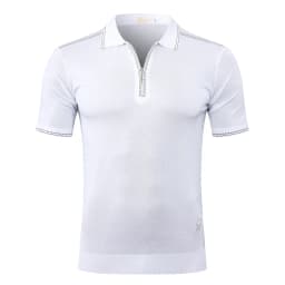 BILLIONAIRE BLSK CPRT polo shirt silk men 2026 New Solid color elastic short sleeve thin outdoors zipper quality big size M-5XL