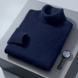 100% Mink Cashmere Sweater Men's Autumn Winter Thick Loose Warm Sweater High Collar Casual Business Pullover Knitted Sweater New