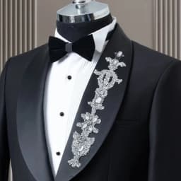 Customized Single Breasted Gem Men Suits 2 Piece Sets Wedding Groom Tuxedo Diamond Slim Fit Outfit Male Prom Blazers Homme