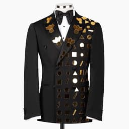 Customized Single Breasted Gem Men Suits 2 Piece Sets Wedding Groom Tuxedo Diamond Slim Fit Outfit Male Prom Blazers Homme