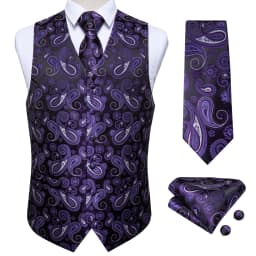 Fashion Men's Green Paisley Business Vest chaleco hombre Luxury Wedding Red Waistcoat Necktie Pocket Square Cufflinks Free Ship