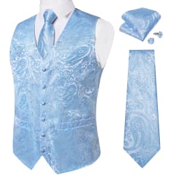 Fashion Men's Green Paisley Business Vest chaleco hombre Luxury Wedding Red Waistcoat Necktie Pocket Square Cufflinks Free Ship