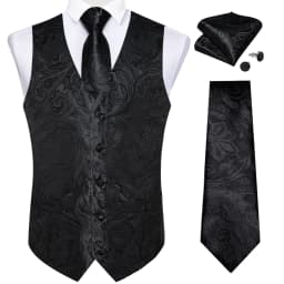 Fashion Men's Green Paisley Business Vest chaleco hombre Luxury Wedding Red Waistcoat Necktie Pocket Square Cufflinks Free Ship