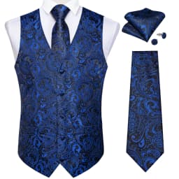 Fashion Men's Green Paisley Business Vest chaleco hombre Luxury Wedding Red Waistcoat Necktie Pocket Square Cufflinks Free Ship