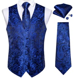 Fashion Men's Green Paisley Business Vest chaleco hombre Luxury Wedding Red Waistcoat Necktie Pocket Square Cufflinks Free Ship