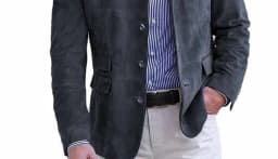 Autumn Winter Men's Casual Suede Blazer Jacket Long Sleeve Solid Color Single Breasted Button Fashion Jackets