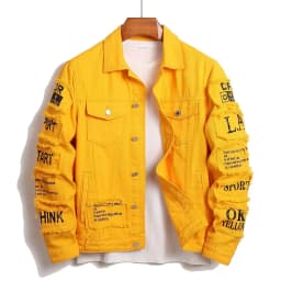 Men's y2k Denim Jacket Jeans Clothing Patches Windbreaker Cotton Stretchy Trucker Jacket for Men Cowboy Letter Designer Fashion