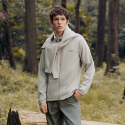 Semir Jacket Men Antistatic Heather Knit Zip Stand Collar 2025 Autumn Winter Embroidery Top Casual Fashion Menswear Clothing