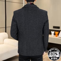 New Down Blazer Men's Business Gentleman Korean Wedding Fashion Trend Slimming Solid Color Casual High-end Down Woolen Blazer