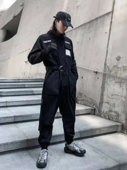 HKSH Autumn Summer New Men's Punk Fashion Tide Jumpsuit Youth Detachable National Casual Overalls Safari Style Pants Tops HK0056